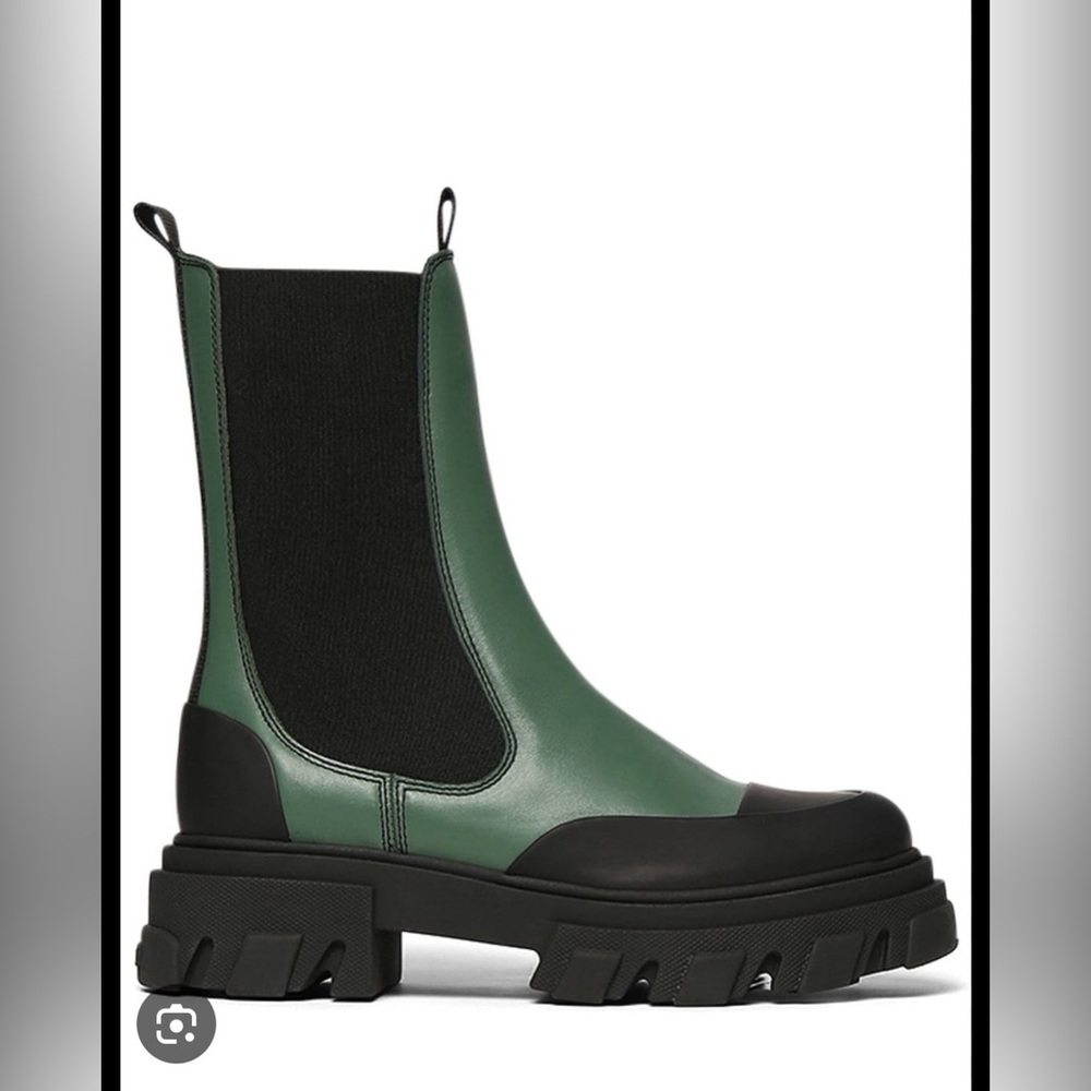 Ganni 50mm Cleated Mid Leather Chelsea size 40
